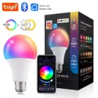 Розумна Smart лампочка LED E27 RGB різнокольорова смарт лампа 15 Вт з керуванням Bluetooth у додатку Tuya
