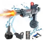 Водний пістолет з підсвічуванням пострілу та прицілом акумуляторний Hoogout Сірий