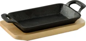 Чавунна мініформа з серверовочною дошкою MasterPro Foodies cook&share 17x10 см (BGMP-3807-EM)