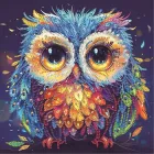 Алмазна мозаїка Brushme на підрамнику Кольорова сова 25x25 см (BH037)