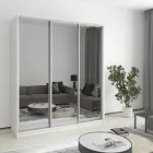 Шафа-купе тридверна MebelStar Комбо AL 3 Дзеркала 180x60x240 см Аляска білий (MBS-1773)