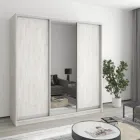 Шафа-купе тридверна MebelStar Комбо AL 2ДСП/Дзеркало 200x60x240 см Аляска сірий (MBS-1771)