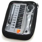 Набір біт з тріскачкою та чохлом BauTech портативний 12 в 1 Чорний (1015-713-00)