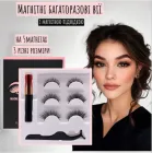 Накладні вії на 5 магнітах різної довжини з магнітною підводкою +пінцет багаторазові (AN)20427/2