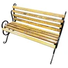 Садова лавка паркова кована AVVS з перилами дерев'яна 1.0 м вулична