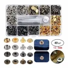 Набір для встановлення кнопок 40 кнопок золото срібло бронза нікель 12,5 мм №633