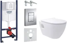 Інсталяція GROHE Rapid SL 3873200A з панеллю змиву Skate Cosmopolitan 38732000 хром + унітаз PRIMERA Project New 3320147 із сидінням Soft Close дюропласт