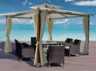 Альтанка садова з подвійним дахом Рів'єра Люкс водонепроникна зі шторами 3/4 м