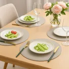 Набір із 4 плейсматів (підтарільників) для сервірування. Сервірувальна серветка. Килимок-підставка під тарілку – 4 шт Сірий (4068-G)