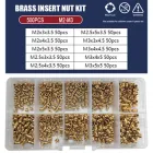 Набір M2;M2.5;M3 Гайок Латунних з Внутрішнім Різьбленням 500 шт Для Пластику та 3D Принтера Spec (SP-0677501)