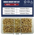 Набір Гайок M4мм Латунних з Накаткою Для Вплавлення в Пластик 400 шт Spec (SP-0677404)