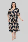 Сукня міді літня жіноча шифон ескада All Posa Дінара 102465 50 темно-синій