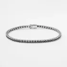 Браслет Теніс у білому золоті, з чорними діамантами 542531222
