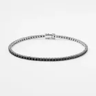 Браслет Теніс у білому золоті, з чорними діамантами 542511222