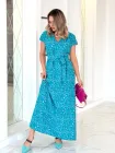 Сукня неймовірного бірюзового кольору з ніжним дрібним квітковим принтом INNOE 270518-6, р. 52-54 Бірюзовий
