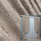 Комплект готових штор VR-Textil Льон мармур Pavliani VO № 1715ш світло-пудровий 100х270 см 2 шт (31-758)
