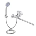 Змішувач для ванни з довгим виливом Lidz Nicole 005 (14 34 005-1) хром, з душовим гарнітуром