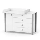 Комод у вітальню, дитячу, передпокій, спальню Монако 1200 Верес зі знімним пеленальним блоком 900 Біло-графітовий (Дерево/ДСП) (35.2.351.2.32 + 36.3.06)