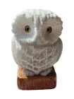 Соляна лампа Сова світильник нічник з білої артемівської солі з регулятором яскравості