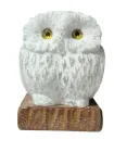 Соляна лампа Сова світильник нічник з артемівської білої солі