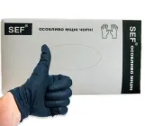 Особливо міцні нітрилові рукавички SEF чорні ЗАХИСНІ в упаковці 100 штук M