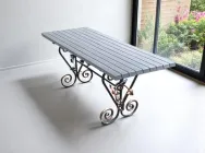 Стіл кований садовий Камелія для дачі, тераси, альтанки 1700х700х800 мм, колір Антрацит