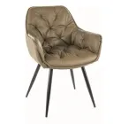 Крісло м'яке у гостину Signal Cherry Buffalo 10 чорний каркас/оливкова екошкіра