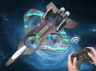 Літак винищувач на радіокеруванні від USB радіокерований квадрокоптер з пультом керування чорно-синій