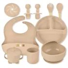 Дитячий силіконовий набір посуду для годування MA569 , силіконовий посуд з 10-ти предметів