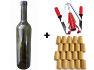 Комплект для виноробства укупорщик коркових корків, пляшка 750 мм 15 штук із набором винних пробок 15 штук