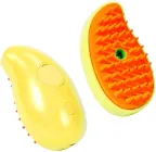 Парова щітка для вичісування шерсті котів UFT 10х8х5 см Жовто-помаранчева (UFTsteambrush1Y)