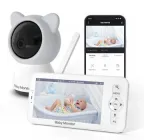 Відеоняня Baby Monitor цифрова WiFi з 5 дюймовим HD екраном, камера 1080Р, 4-кратний зум, з датчиком звуку, руху, нічне бачення + термометр, радіоняня, няня