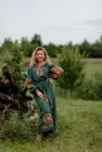 Сукня-вишиванка Vyshyvanka "Петриківський розпис" 44 Зелене 4505