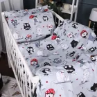 Комплект постільної білизни у ліжечко дитячий Mirson 110x140 см Kids Time 17-0672 Silver Owlets Бязь (2200010183931)