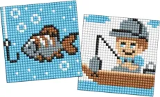 Алмазна мозаїка для дітей Ideyka Професії Рибак на самоклеючій основі 9х9 см (AMS1148)