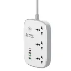 Підовжувач мережевий Ldnio SCW3451, 3USB, Type-C, 3 розетки, QC, Wi-Fi, 2 м, білий