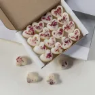 Набір ароматичних саше "Сердечки", аромат - Чорна малина-ваніль, з натурального оливкового воску, 16 шт.