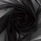 Тканина фатін євро 300 см 15 г/м2 фатин легка декоративна для суконь, костюмів, декору V-H52 чорний м.п.