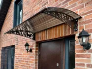 Навіс, козирок Кіт 120х80 см, стільниковий полікарбонат 6 мм