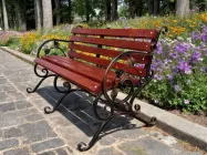 Лавка садова кована Tobi Sho Камелія з підлокітниками 220 см колір макасар