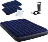 Надувний матрац Intex 203 x 152 x 25 см з поршневим насосом 64765 (6941057412474)