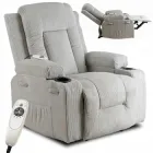 Масажне крісло з реклайнером Mebel Elit BOX Velvet Сірий Вельвет (ME.BOX2/P/SZTR/FW)