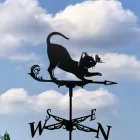 Флюгер маленький на дах Кіт з метеликом, вітряк на альтанку, криницю, паркан