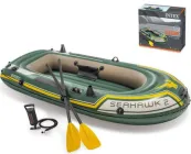 Надувний човен SEAHAWK 2 SET У комплекті весла + насос. Розмір 236*114*41 см (Intex 68347)