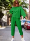 Яскравий жіночий костюм двійка кофта оверсайз і штани INNOE 210326-1, 52/54 Зелений