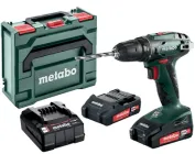 Акумуляторний дриль-шурупокрут Metabo BS 18 (602207560)+2АКБ Li-Power(18V 2x2Ah)+зарядний пристрій SC 36 + metaBOX145