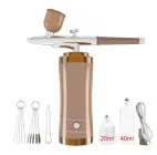 Аерограф бездротовий акумуляторний пульверизатор / розпилювач для манікюру/кондитерський з 2 ємностями для фарби комплект для аерографії (золотий)