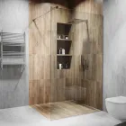 Скляна душова перегородка Alfa-Glass 2000х700мм скло прозоре колір фурнітури PSS - полірована (Model-A.02)