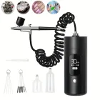 Акумуляторний аерограф з компресором для манікюру USB 11.3х15 см апарат для аерографії на нігтях Чорний