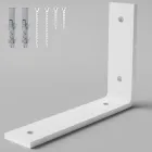 Тримач для полиць Монтажний Кутник 140х100мм сталь 5мм Білий 1шт.